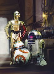 4 447 Komar Star Wars Three Droids Carta Da Parati 184X | Yourdecoration.it