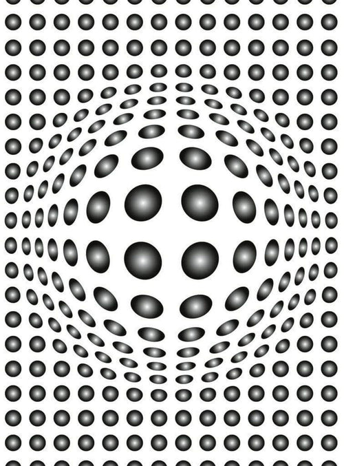 5006 4 Wizard_Genius Dots Black And White Carta Da Parati In Tessuto Non Tessuto 192X260cm 4 Strisce | Yourdecoration.it