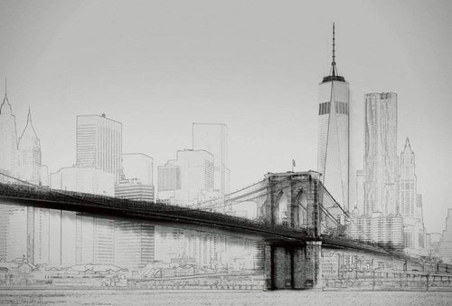 5018 8 Wizard_Genius New York Art Illustration Black And White Carta Da Parati In Tessuto Non Tessuto 384X260cm 8 Strisce_11838326 7098 4Fd6 9002 7782D5027924 | Yourdecoration.it