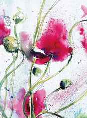 5443 4 Wizard_Genius Poppies Watercolour Carta Da Parati In Tessuto Non Tessuto 192X260cm 4 Strisce | Yourdecoration.it