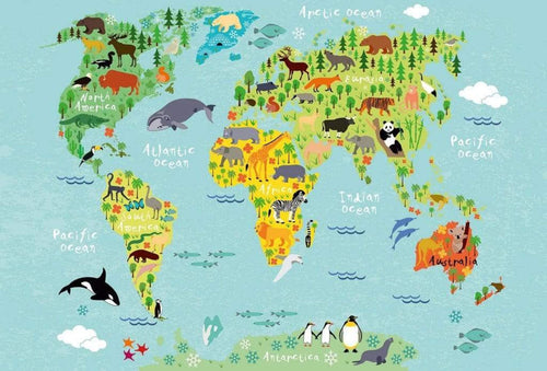 5451 8 Wizard_Genius Kids World Map Animals Carta Da Parati In Tessuto Non Tessuto 384X260cm 8 Strisce_07E8Ab68 9Deb 4D9B B766 F1Cba25Fd1F4 | Yourdecoration.it