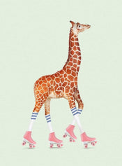 5471 4 Wizard_Genius Rollerscating Giraffe Carta Da Parati In Tessuto Non Tessuto 192X260cm 4 Strisce | Yourdecoration.it