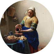 5504 R Wizard_Genius Vermeer The Milkmaid Carta Da Parati In Tessuto Non Tessuto 140X140cm Rotonda | Yourdecoration.it