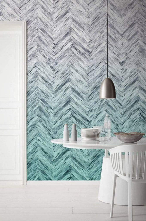 6000B Vd4 Komar Herringbone Mint Carta Da Parati In Tessuto Non Tessuto 400X250cm 4 Strisce Ambiente | Yourdecoration.it