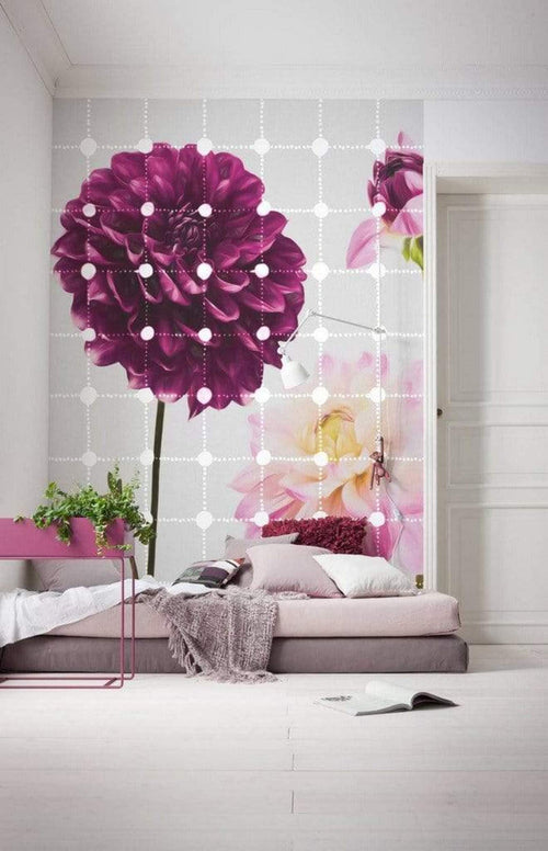 6006A Vd2 Komar Flowers And Dots Carta Da Parati In Tessuto Non Tessuto 200X250cm 2 Strisce Ambiente | Yourdecoration.it