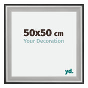 Birmingham Legna Cornice 50x50cm Nero Argento Lucido Dimensione | Yourdecoration.it
