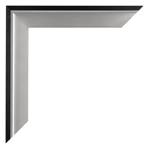 Birmingham Legna Cornice 50x70cm Nero Argento Lucido Dettaglio Angolo | Yourdecoration.it