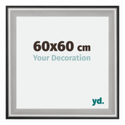 Birmingham Legna Cornice 60x60cm Nero Argento Lucido Dimensione | Yourdecoration.it