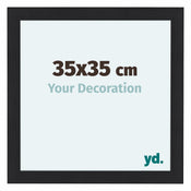 Como MDF Cornice 35x35cm Nero Grana Di Legno Davanti Dimensione | Yourdecoration.it