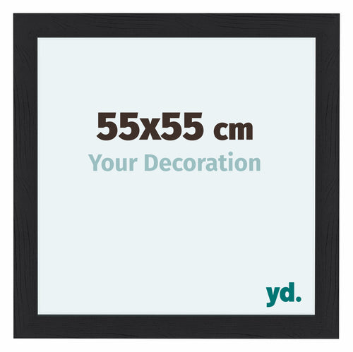 Como MDF Cornice 55x55cm Nero Grana Di Legno Davanti Dimensione | Yourdecoration.it