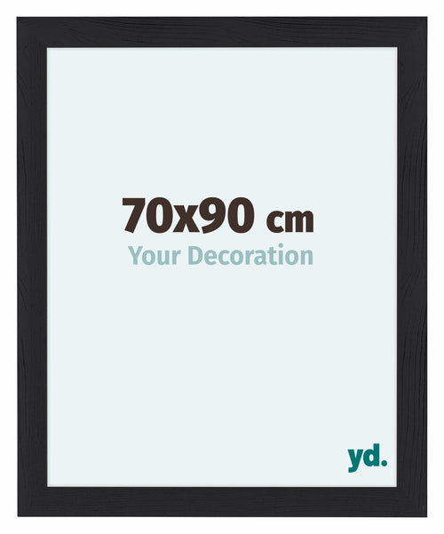 Como MDF Cornice 70x90cm Nero Grana Di Legno Davanti Dimensione | Yourdecoration.it