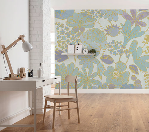 Komar Groovy Bloom Tessuto Non Tessuto Carta Da Parati 300x250cm 6 strisce Ambiente | Yourdecoration.it