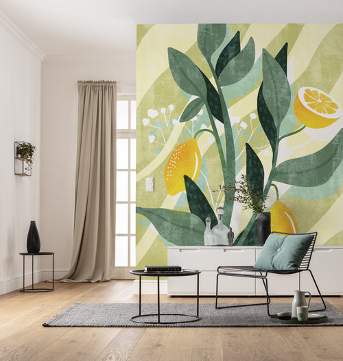 Komar Lemon Fresh Tessuto Non Tessuto Carta Da Parati 200x250cm 4 strisce Ambiente | Yourdecoration.it