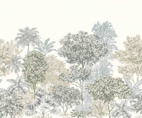 Komar Painted Palms Tessuto Non Tessuto Carta Da Parati 300x250cm 3 strisce | Yourdecoration.it