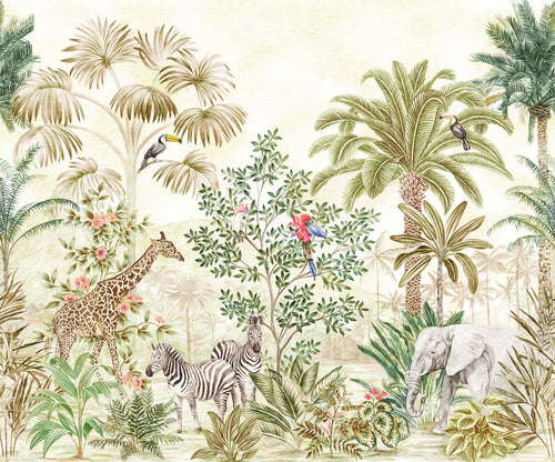 Komar Wild Wonderland Tessuto Non Tessuto Carta Da Parati 300x250cm 3 strisce | Yourdecoration.it