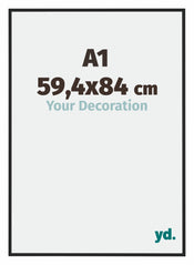 Miami Alluminio Cornice 59 4x84cm A1 Nero Lucido Davanti Dimensione | Yourdecoration.it