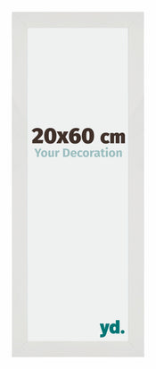 Mura MDF Cornice 20x60cm Bianco Opaco Davanti Dimensione | Yourdecoration.it