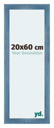 Mura MDF Cornice 20x60cm Blu Acceso Spazzato Davanti Dimensione | Yourdecoration.it