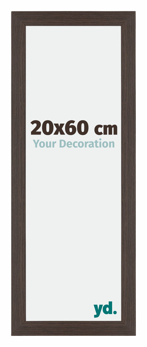 Mura MDF Cornice 20x60cmcm Quercia Scura Davanti Dimensione | Yourdecoration.it