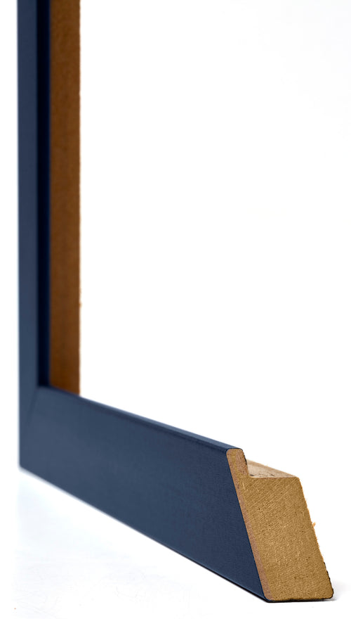 Mura MDF Cornice 21x29 7cm Blu Scuro Spazzato Dettaglio Intersezione | Yourdecoration.it