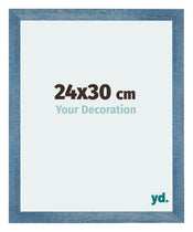 Mura MDF Cornice 24x30cm Blu Acceso Spazzato Davanti Dimensione | Yourdecoration.it