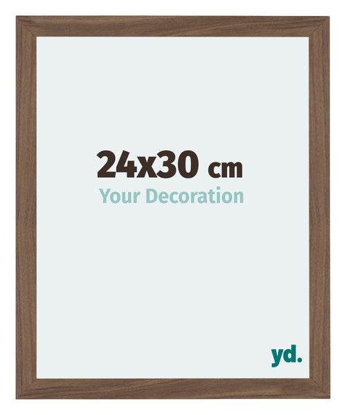 Mura MDF Cornice 24x30cm Noce Scuro Davanti Dimensione | Yourdecoration.it