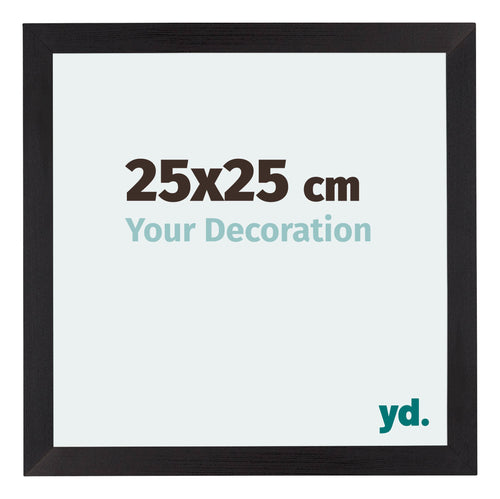 Mura MDF Cornice 25x25cm Grana Di Legno Nero Davanti Dimensione | Yourdecoration.it