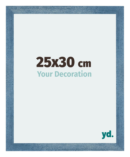 Mura MDF Cornice 25x30cm Blu Acceso Spazzato Davanti Dimensione | Yourdecoration.it