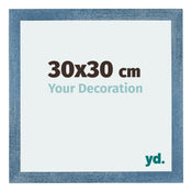 Mura MDF Cornice 30x30cm Blu Acceso Spazzato Davanti Dimensione | Yourdecoration.it