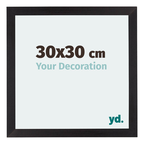 Mura MDF Cornice 30x30cm Grana Di Legno Nero Davanti Dimensione | Yourdecoration.it