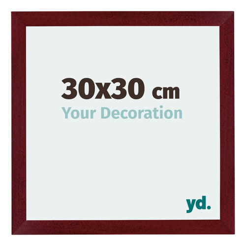 Mura MDF Cornice 30x30cm Vino Rosso Spazzato Davanti Dimensione | Yourdecoration.it