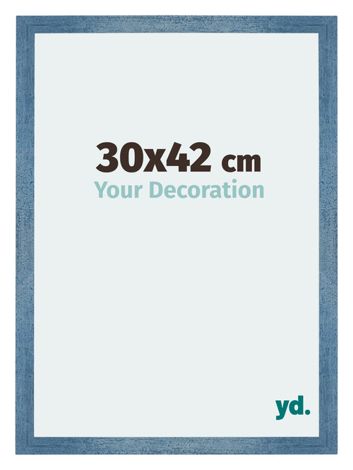 Mura MDF Cornice 30x42cm Blu Acceso Spazzato Davanti Dimensione | Yourdecoration.it