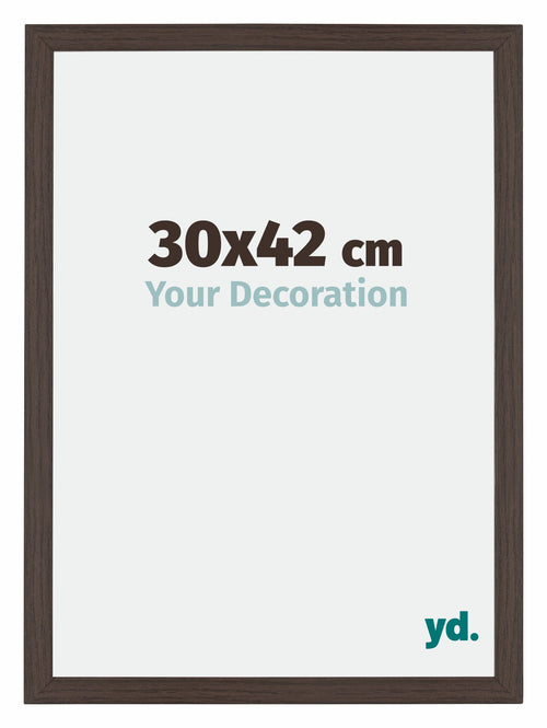 Mura MDF Cornice 30x42cm Quercia Scura Davanti Dimensione | Yourdecoration.it