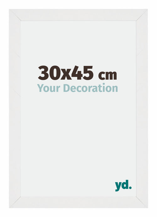 Mura MDF Cornice 30x45cm Bianco Lucente Davanti Dimensione | Yourdecoration.it