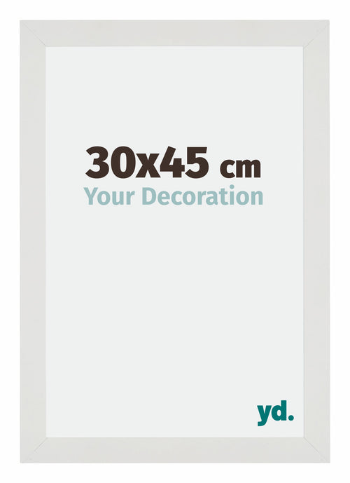 Mura MDF Cornice 30x45cm Bianco Opaco Davanti Dimensione | Yourdecoration.it