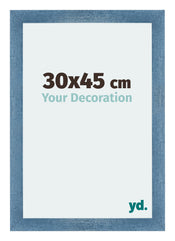 Mura MDF Cornice 30x45cm Blu Acceso Spazzato Davanti Dimensione | Yourdecoration.it