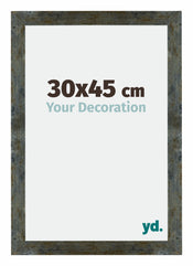 Mura MDF Cornice 30x45cm Blu Oro Fondente Davanti Dimensione | Yourdecoration.it