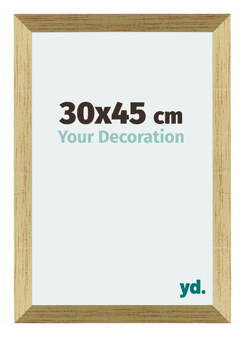 Mura MDF Cornice 30x45cm Oro Lucido Davanti Dimensione | Yourdecoration.it