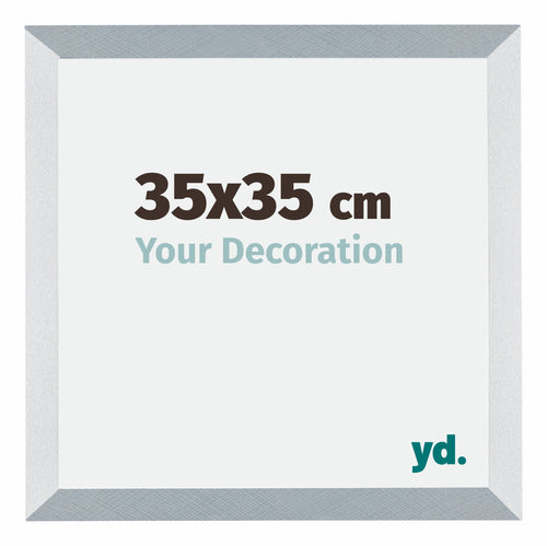 Mura MDF Cornice 35x35cm Alluminio Spazzolato Davanti Dimensione | Yourdecoration.it