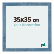 Mura MDF Cornice 35x35cm Blu Acceso Spazzato Davanti Dimensione | Yourdecoration.it