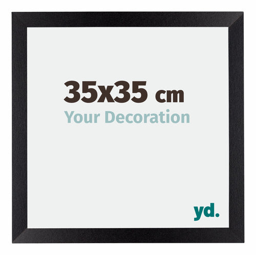 Mura MDF Cornice 35x35cm Nero Opaco Davanti Dimensione | Yourdecoration.it