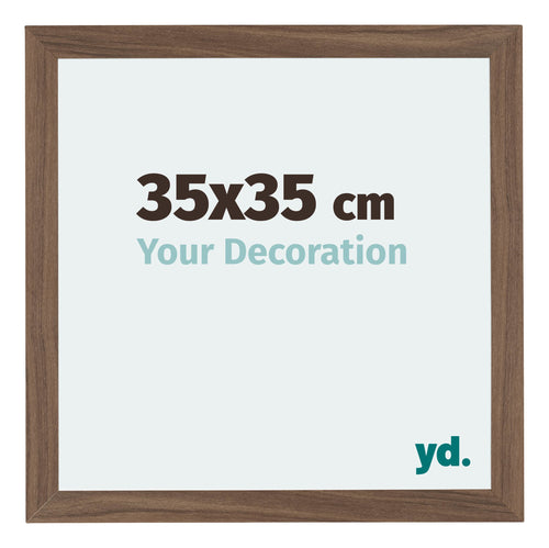 Mura MDF Cornice 35x35cm Noce Scuro Davanti Dimensione | Yourdecoration.it