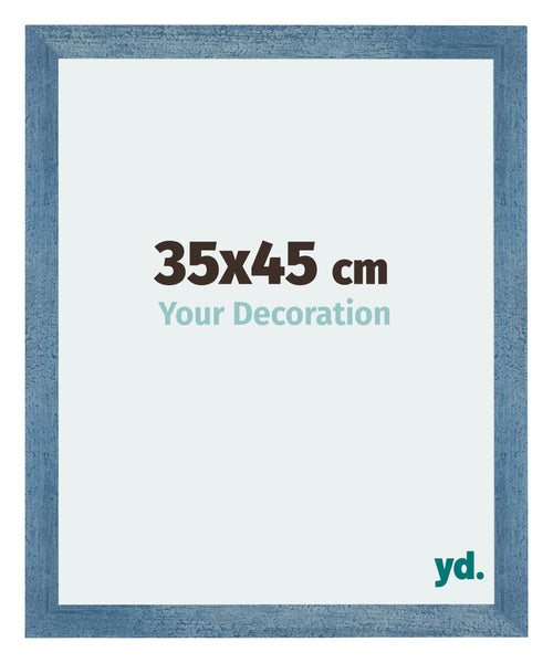 Mura MDF Cornice 35x45cm Blu Acceso Spazzato Davanti Dimensione | Yourdecoration.it