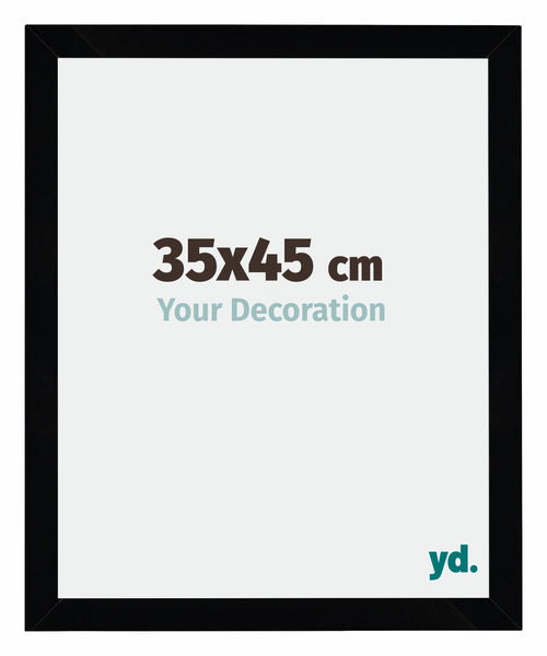 Mura MDF Cornice 35x45cm Nero Lucente Davanti Dimensione | Yourdecoration.it