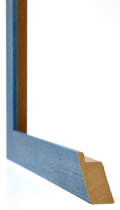 Mura MDF Cornice 40x40cm Blu Acceso Spazzato Dettaglio Intersezione | Yourdecoration.it