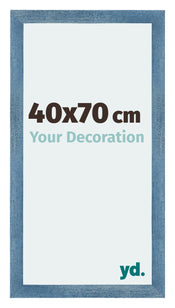 Mura MDF Cornice 40x70cm Blu Acceso Spazzato Davanti Dimensione | Yourdecoration.it