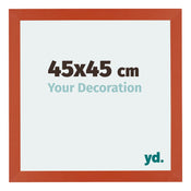 Mura MDF Cornice 45x45cm Arancione Davanti Dimensione | Yourdecoration.it