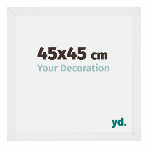 Mura MDF Cornice 45x45cm Bianco Lucente Davanti Dimensione | Yourdecoration.it