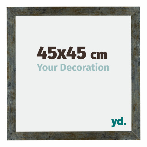 Mura MDF Cornice 45x45cm Blu Oro Fondente Davanti Dimensione | Yourdecoration.it