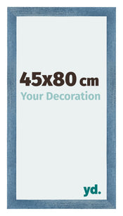 Mura MDF Cornice 45x80cm Blu Acceso Spazzato Davanti Dimensione | Yourdecoration.it